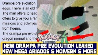 NEW DRAMPA PRE EVOLUTION LEAKED NEW MEGA ARIADOS & NOIVERN & MORE LEAKED  Pokemon Rumour