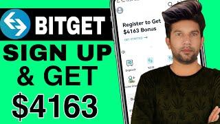 Claim free $4163 BITGET sign up bonus  how to create & verify BITGET account  sign up bonus app