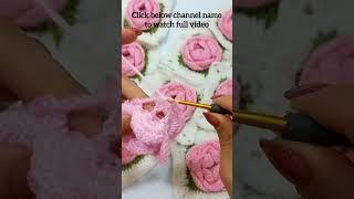 crochet 3d rose square