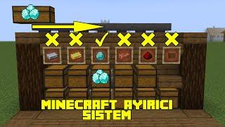 Minecraft Eşya Ayırıcı Sistem  Item Sorting System  Nasıl Yapılır ? l Minecraft Sistemler