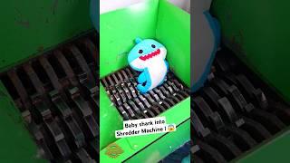 Baby shark into Shredder Machine   #asmr #shreddermachine #satisfying #experiment #babyshark