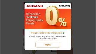 Akbank 0 faizli kredi nasıl alınır?