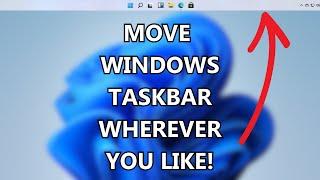 Windows 11 - Move Taskbar to Top Left & Right Of the Screen  How to Move Taskbar Windows 11 2023