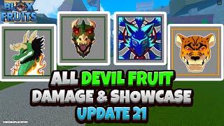 All Devil Fruit Damage and Showcase 600 Mastery Blox Fruits Update 21 Roblox