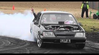 JAILB8 V8 COMMODORE TEAM RYDO AT TREAD CEMETERY BURNOUTS 2014