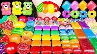 ASMR RAINBOW DESSERTS 무지개 디저트 MAGIC GUM JELLY BEAN POP IT KOHAKUTO GUMMY EATING SOUNDS MUKBANG 먹방