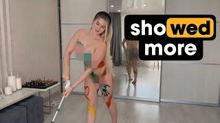 4K USA HousewifeHow to clean floor Body art-Reaction Video