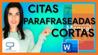 🟠 Citas PARAFRASEADAS CORTAS según APA 7ma edición