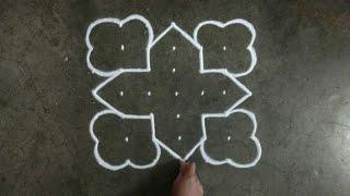 Thursday special 7×7 dots rangoli designs for beginners  kolam with dots  latest muggulu designs