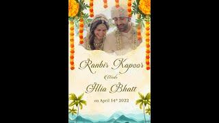 Ranbir and Alias  Wedding Invitation video  Latest whatsapp wedding invitation video