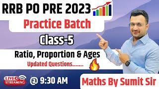RRB PO Pre 2023  Ratio Proportion & Ages  Practice Batch Class-5  #rrbpopre