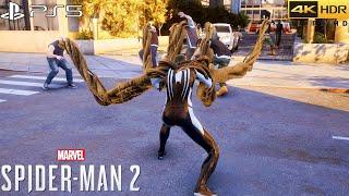 Marvels Spider-Man 2 New Game Plus Black Anti-Venom Suit Combat & Swinging 4K60FPS GAMEPLAY