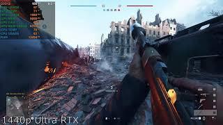 Battlefield 5 - RTX 3080 FE + i7 10700K Benchmark Low vs Ultra 1440p