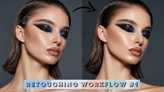 My beauty RETOUCHING WORKFLOW #1  How I retouch beauty pic in Photoshop step by step