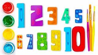 Lets Draw and Color Numbers  Learn Counting 1-10 for Kids  Preschool Toddler Learning Video