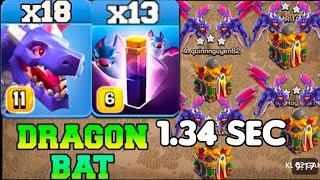 Th16  Dragon & Bat Spell Attack Strategy 2024 18 Dragon + 13 Bat Spell  Clash of clans