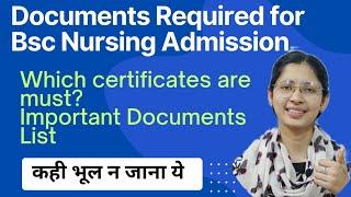 Documents required for BSc Nursing Admission PPMET Bfuhs counseling Required Certificates College