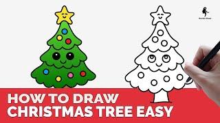 HOW TO DRAW A CHRISTMAS TREE EASY