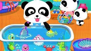 Baby Panda Plays with Fishes   Go Shopping in Supermarket  Animation & Kids Songs  BabyBus