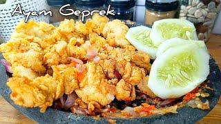 RESEP ANDALAN KELUARGA MASAK CEPAT AYAM GEPREK SAMBEL MENTAH