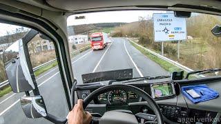 POV truck Driving Volvo fh13 500 IrunPais Vasco to PamplonaNavarra    cockpit view 4K