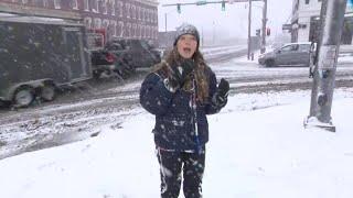 The Weather Channel Katie Tutrone reporting from Oswego NY