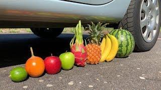 Crushing Crunchy & Soft Things by Car EXPERIMENT FRUITS VS CAR 2