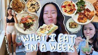 a week of healthy + realistic college meals  how I stay fit during school  productive habits