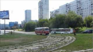 Modernized Tatras and other trams in Moscow Russia