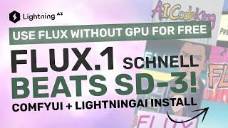 Flux 1 + LightningAI + ComfyUI  Use FLUX-1 for FREE without GPU Flux-1 Schnell Installation