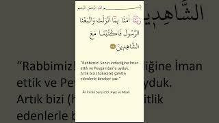 Rabbimiz Bizi şahitlik edenlerle beraber yaz #shorts #short #shortvideo #quran #quranrecitation