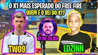 TWO9 VS LDZINN - O X1 MAIS ESPERADO DO FREE FIRE PRA DECIDIR QUEM É O REI DO X1 - X1 DO ZELIKA