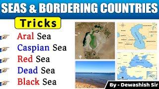 Important Seas & Surrounding Countries  World Geography Map  Geography Through Trick  Dewashish