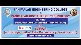 Panimalar Group of Institutions Signing Memorandum of Understanding MOU with TCS iON 23-02-2022