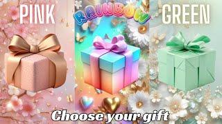 Choose your gift 3 gift box challenge2 good & 1 badPink Rainbow & Green #giftboxchallenge