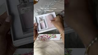 Dior Beauty Platinum Birthday gift unboxing Miss Dior hair perfume and hair comb #diorunboxing