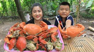 Mud crab stir-fry glass noodle - Yummy mud crabs cooking - Amazing cooking video