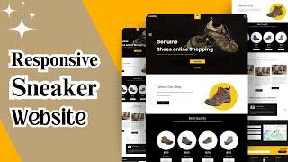 HTML CSS & JS  Responsive Sneaker Website Design
