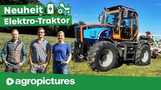 Tadus Elektro Traktor ️ Akku Schlepper im Feldeinsatz  Solarstrom speichern  electric tractor