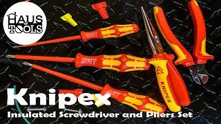 Knipex Tools 00 20 13 Insulated Long Nose Pliers Diagonal Cutters and Screwdrivers Set