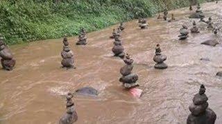 Viral  Video Tumpukan batu Tiba-tiba Muncul di Sepanjang Sungai di sukabumi