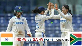 India Women vs South Africa Womens 1st Test - Day 4  Cricket Highlights  IND-W vs SA-W Day 4 Live