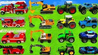 Excavator Tractor Fire Trucks & Police Cars for Kids