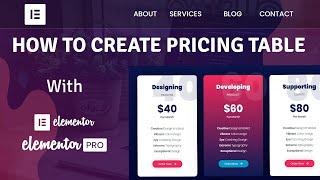 How To Create a nice Cool Design Pricing table with Elementor  Elementor Tutorial