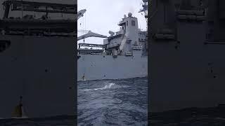 Big Navy Ship and Attack Boats   