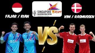 Fajar Rian INA vs Kim Astrup Rasmussen DEN Semifinals KFF Badminton Singapore Open 2024