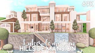 Lakeside Modern Hillside Mansion  Bloxburg Build