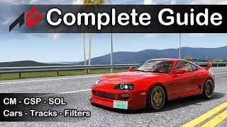 2023 Assetto Corsa GUIDE - Content Manager CSP SOL PP Filters CarsTracks Rain Chase Camera