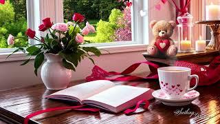 You Are Loved Valentines Day Ambience with Coffee Flowers and Beautiful Music Piano Strings