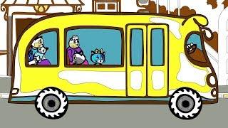 Раскраски - Считалочки Автобус  Три котенка - мультик для малышей